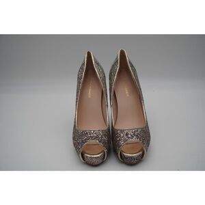 Marc Fisher Silver Ombre Glitter Peep Toe Sparkling Chic Evening Party Pumps 8.5